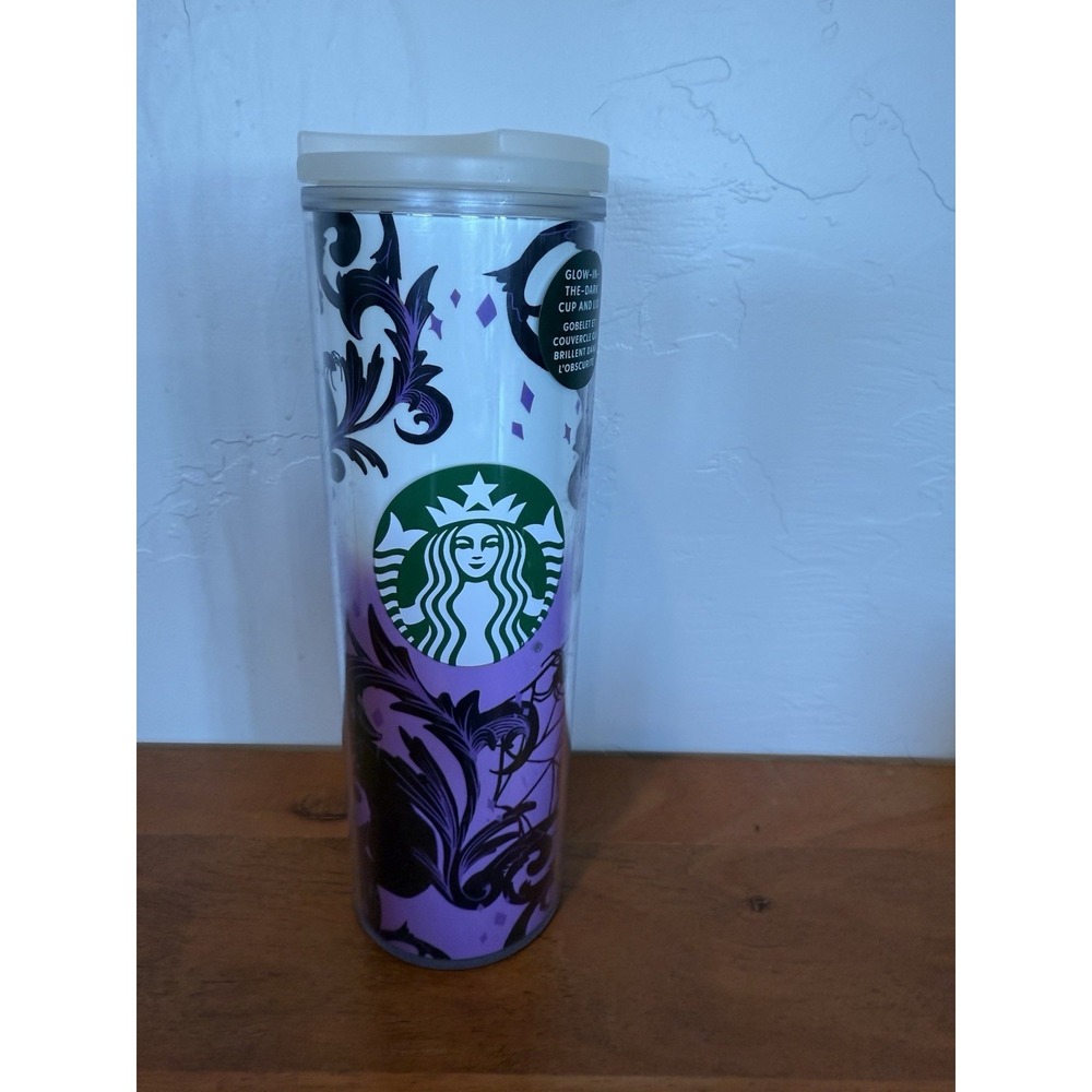 Starbucks Halloween 2021 Glow In The Dark Black Cat Purple Cup